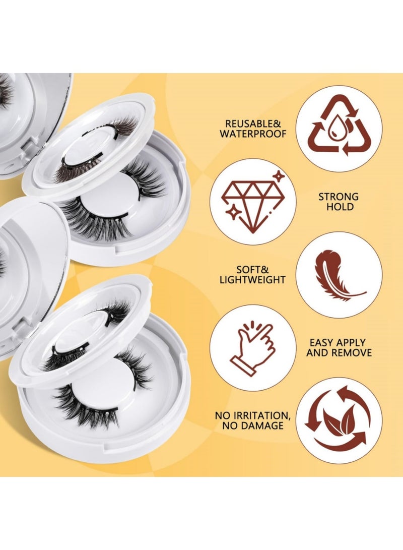 saykfoe Magnetic Eyelashes 4 Pair Reusable Magnetic Eyelashes with Applicator No Glue Needed Eyelashes Natural Look Lash Clusters Kit Easy to Wear and Remove (4 Pairs-A04) - Image 5